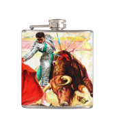 ヴィンテージのBull戦いの闘牛のメキシコポスター芸術 フラスク (正面)