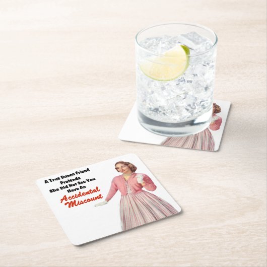 ヴィンテージのBuncoのおもしろいなレトロのコースター スクエアペーパーコースター (インサイチュ)