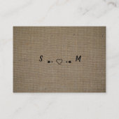 ヴィンテージのBurlapエフェクト、日付の保存 エンクロージャーカード (裏面)