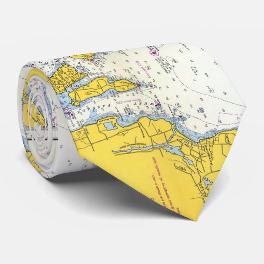 ヴィンテージのBuzzards湾、ブドウ園の健全な地図 ネクタイ (ロール)