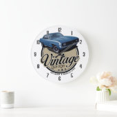 ヴィンテージのCamaroのガレージ ラージ壁時計 (ホーム)