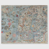 ヴィンテージのCartaのマリーナの海モンスターの地図 ラッピングペーパー (フラット)