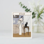 ヴィンテージのCAT、テキストを変更するポストカード ポストカード (スタンド正面)