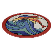 ヴィンテージのCatalinaの島のタイル-ガラスまな板 カッティングボード (角)