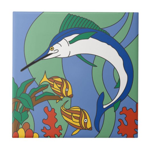 ヴィンテージのCatalinaの島のマカジキのタイル タイル (正面)