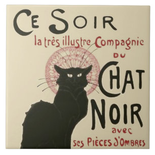 ヴィンテージのCe Soir Le Chat Noirポスター タイル
