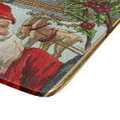 ヴィンテージのChristmaの休日のサンタのガラスまな板 カッティングボード (角)