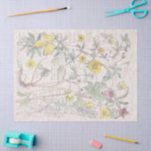 ヴィンテージのCinquefoilの野生の花によってはティッシュペーパーが開花します 薄葉紙 (クラフト)