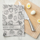 ヴィンテージのCookieパターパーソナライズされたン名 キッチンタオル (四つ折り)