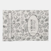 ヴィンテージのCookieパターパーソナライズされたン名 キッチンタオル (横)