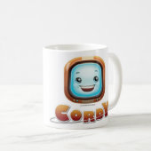 ヴィンテージのCordyの白のマグ コーヒーマグカップ (正面右)