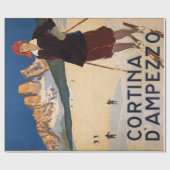 ヴィンテージのCortina d'Ampezzoイタリアのスキー旅行 ラッピングペーパー (フラット)