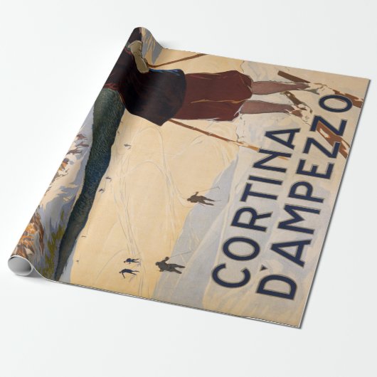 ヴィンテージのCortina d'Ampezzoイタリアのスキー旅行 ラッピングペーパー (アンロールド)