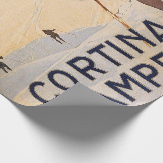 ヴィンテージのCortina d'Ampezzoイタリアのスキー旅行 ラッピングペーパー (角)