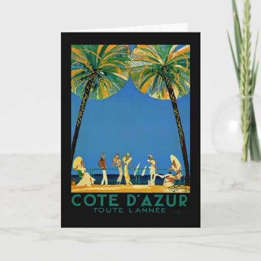 ヴィンテージのCote d'Azurのフランス人旅行 シーズンカード (正面)