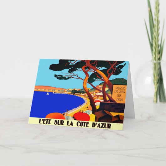 ヴィンテージのCote d'Azurのフランス人旅行 シーズンカード (正面)