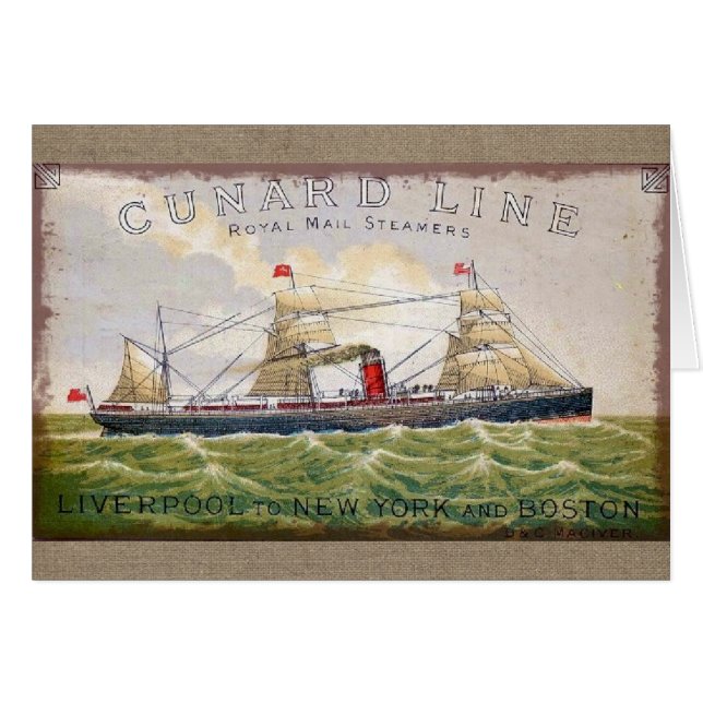 ヴィンテージのCunardライン王室のな郵便汽船のブランク (正面横)