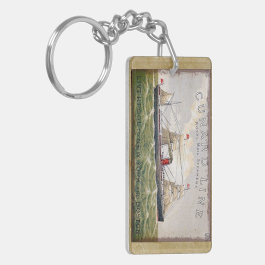 ヴィンテージのCunardライン王室のな郵便汽船 キーホルダー (正面左)