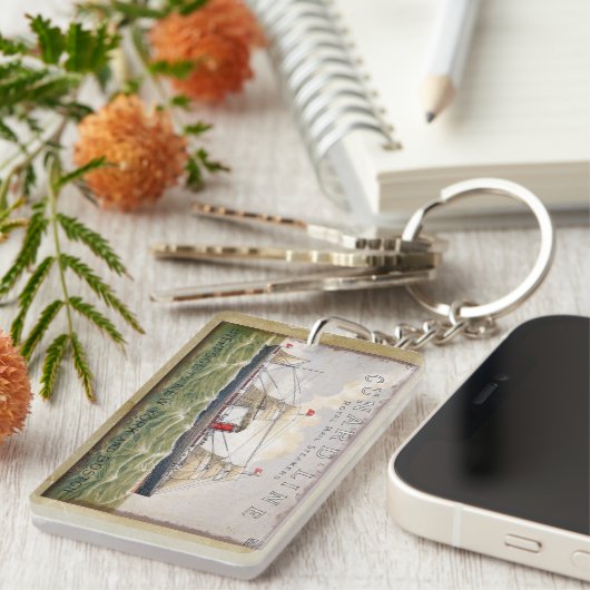 ヴィンテージのCunardライン王室のな郵便汽船 キーホルダー (正面右)