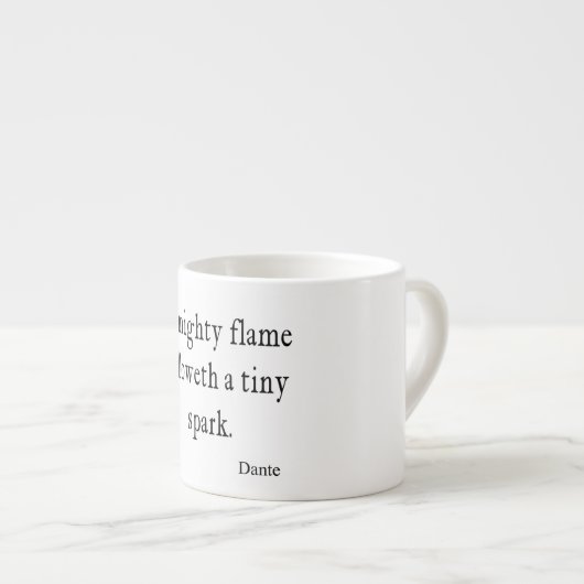 ヴィンテージのDanteの強大な炎の小さい火花の引用文の引用文 エスプレッソカップ (正面右)