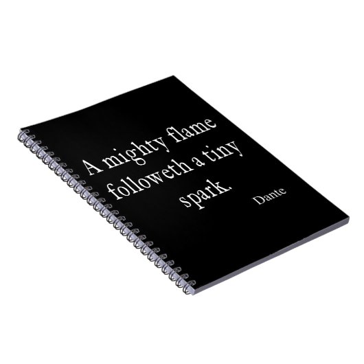 ヴィンテージのDanteの強大な炎の小さい火花の引用文の引用文 ノートブック (右側)