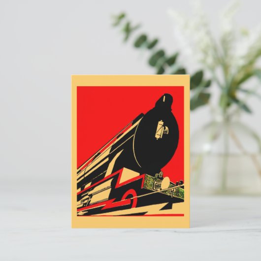 ヴィンテージのDecoのロコモーティブの引っ越しましたの発表 案内状 (スタンド正面)