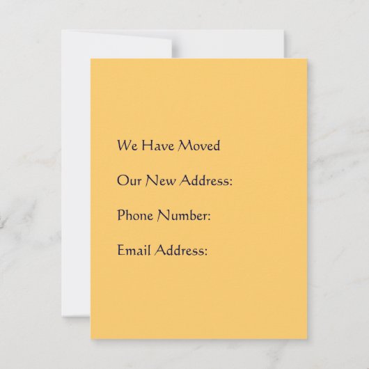 ヴィンテージのDecoのロコモーティブの引っ越しましたの発表 案内状 (裏面)