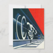 ヴィンテージのDecoのロコモーティブの引っ越しましたの発表 案内状 (正面)