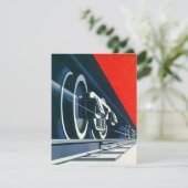 ヴィンテージのDecoのロコモーティブの引っ越しましたの発表 案内状 (スタンド正面)