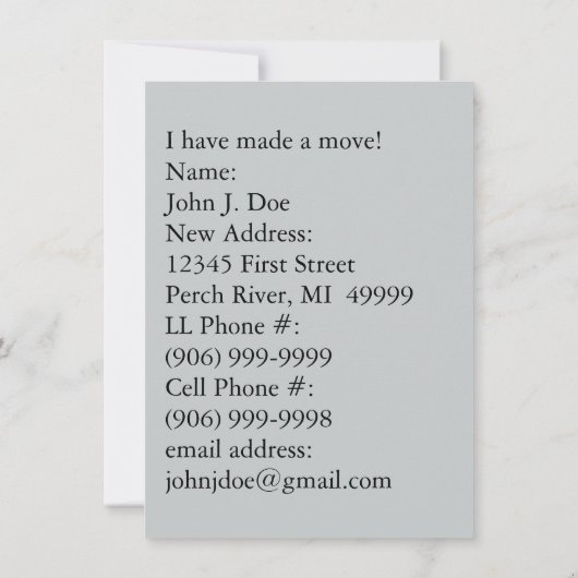 ヴィンテージのDecoの列車は新しい住所Announementを動かしました 案内状 (裏面)