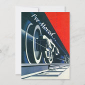 ヴィンテージのDecoの列車は新しい住所Announementを動かしました 案内状 (正面)