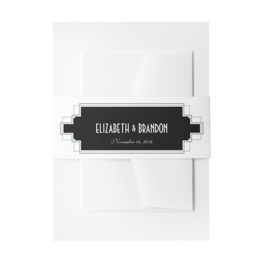 ヴィンテージのDecoの銀及び黒い腹バンド 招待状ベリーバンド (正面例)