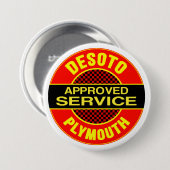 ヴィンテージのDeSotoサービス印 缶バッジ (正面&裏面)