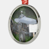 ヴィンテージのDusky青いトラクター メタルオーナメント (左)