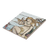 ヴィンテージのElihu Vedderの人魚のステンドグラス タイル (側面)