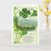 ヴィンテージのEmerald Isleセントパトリック日カード カード (黄色い花)