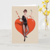 ヴィンテージのEpeeのFencerの挨拶状 カード (黄色い花)