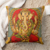 ヴィンテージのganeshaの装飾の枕 クッション (ブランケット)