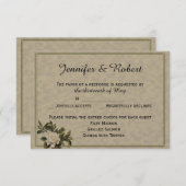 ヴィンテージのGardeniaの結婚式の応答カード 出欠カード (正面/裏面)