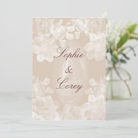 ヴィンテージのGardeniaの結婚式招待状 招待状 (スタンド正面)