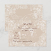 ヴィンテージのGardenia RSVPの招待状カード 出欠カード (正面/裏面)