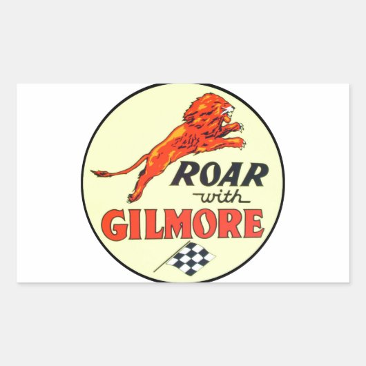ヴィンテージのgilmoreガソリン 長方形シール (正面)