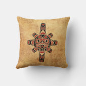 ヴィンテージのHaidaの日曜日の赤くおよび黒いマスク クッション (裏面)