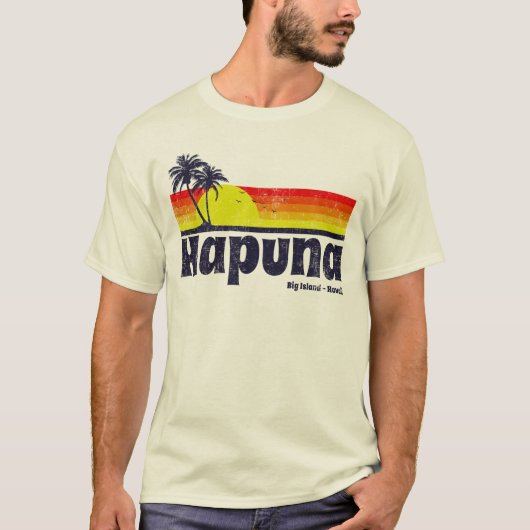 ヴィンテージのHapunaの大きい島ハワイ Tシャツ (正面)
