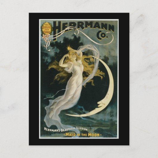 ヴィンテージのHerrmann Maid of the Moon Poster ポストカード (正面)