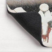 ヴィンテージのHiroshige日本の雪の水彩画のマウスパッド マウスパッド (コーナー)