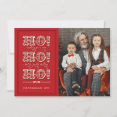 ヴィンテージのHO HO HO休日のおもしろいのクリスマスの写真カード シーズンカード (正面)