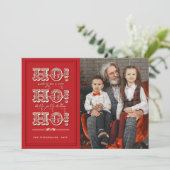 ヴィンテージのHO HO HO休日のおもしろいのクリスマスの写真カード シーズンカード (スタンド正面)