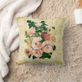 ヴィンテージのHollyhocks クッション (ブランケット)