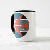 ヴィンテージのInterflug航空会社のマグ(より遅いデザイン) マグカップ (正面左)